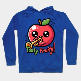 Tooty Fruity! Cute Trumpet Playing Apple Pun Hoodie